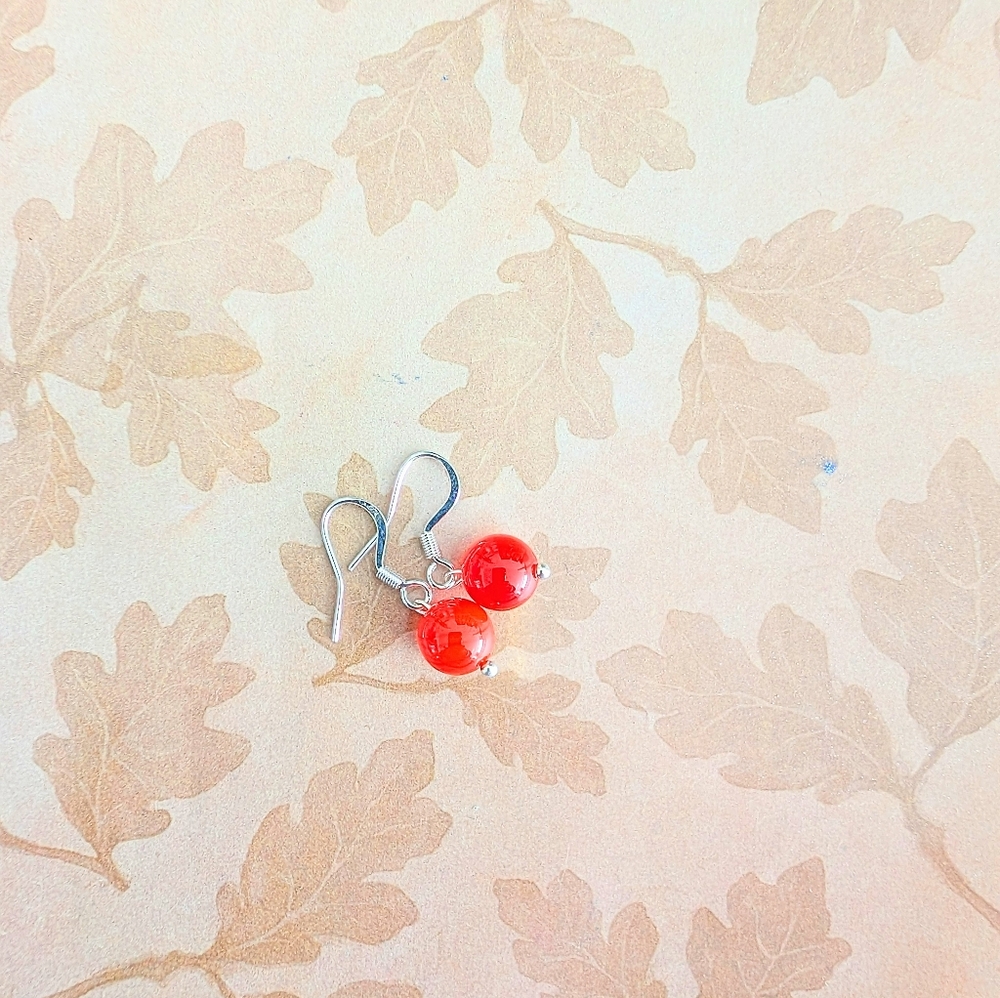 Red Carnelian Dangle Earrings